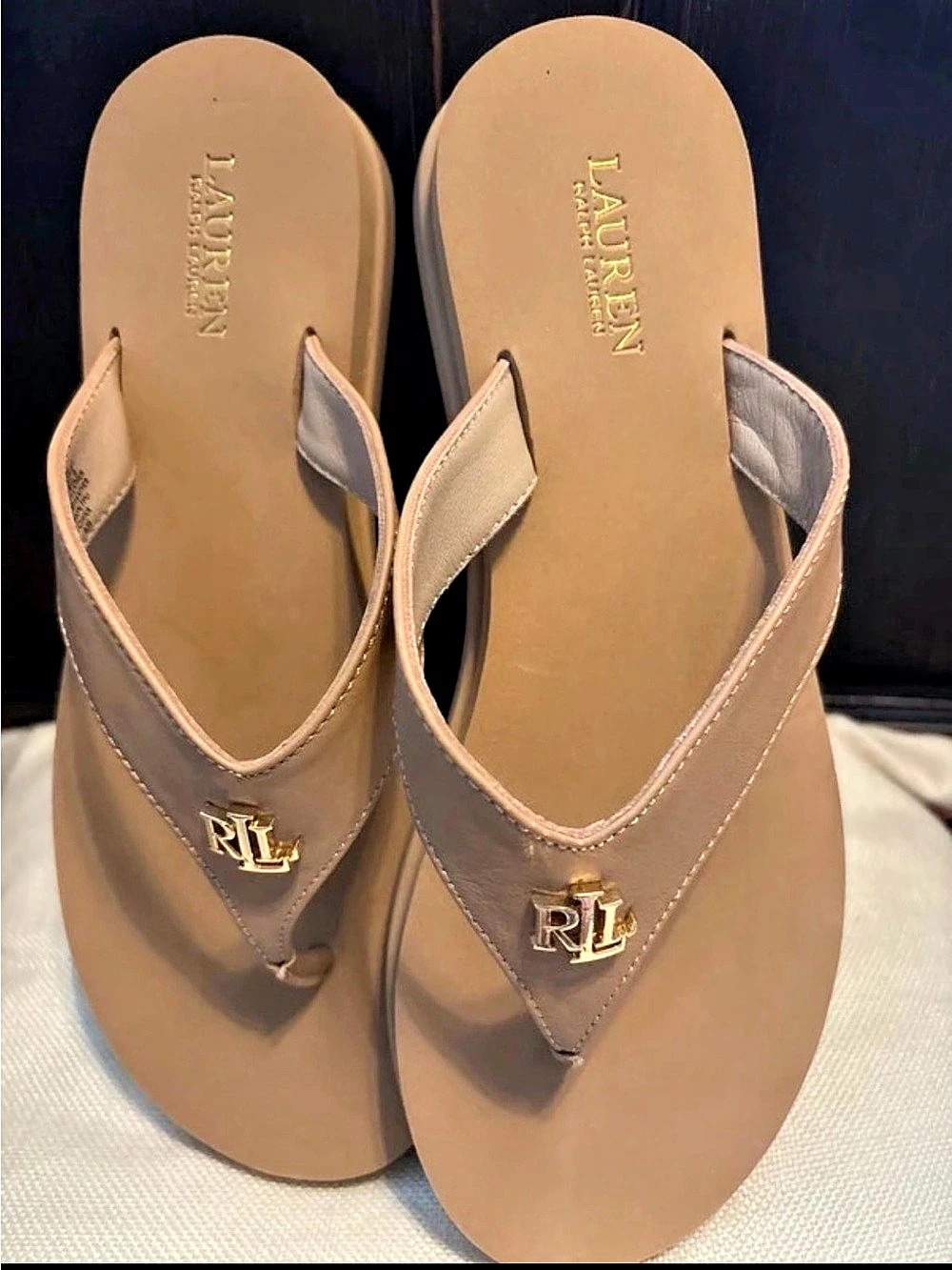 Lauren Ralph Lauren Pegina Platform Thong Sandal Brown